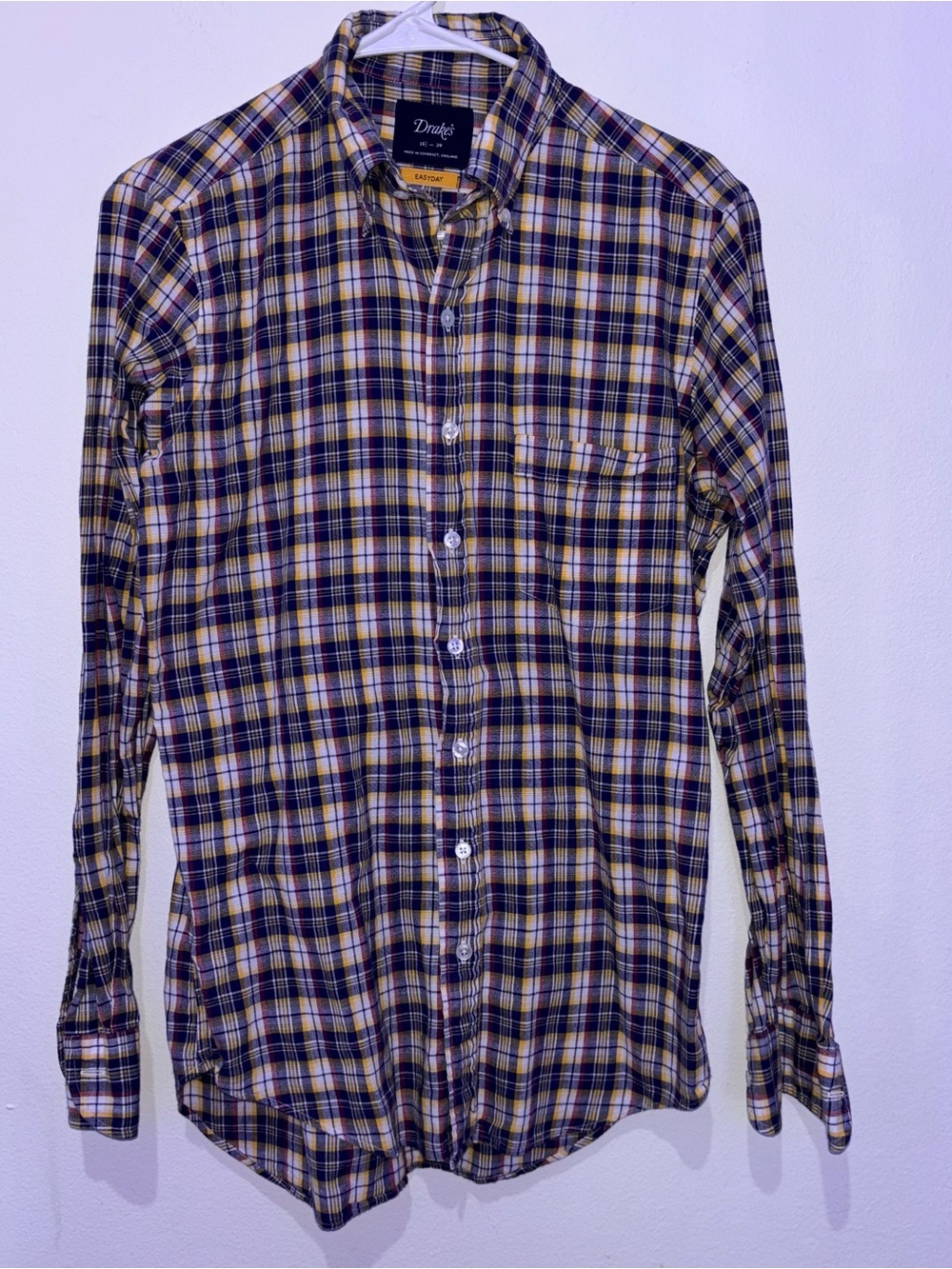 Drake's Indian Madras Button Down 15.5/39